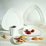 Ten Strawberry Street Whittier White Triangle Appetizer/Salad Plate Set of 6