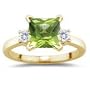 0.10 Cts Diamond & 1.75 Cts Peridot Ring in 18K Yellow Gold-5.5