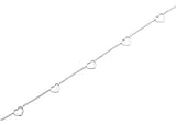 Jewelry : Signature 10 inch Open Heart Station Anklet STERLING SILVER