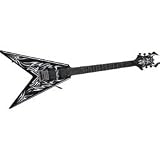 B.C. Rich Kerry King Signature V Electric Guitar with Kahler Tremolo, Black With White