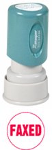 Round Faxed Ink Stamp, 5/8, Red Ink