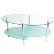 Coffee Table with Oval Glass Top in Chrome Finish