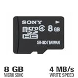Sony Media 8 GB microSDHC Flash Memory Card (SR8A4)