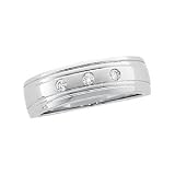 14K White Gold Diamond Wedding Band Duo - Gent's Ring