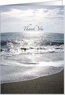 Thank You, Sympathy - Sparkling Sand, Ocean Waves - Sunrise on Horizon Card