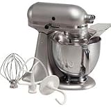 KitchenAid KSM150PSSM Artisan Series 5-Quart Stand Mixer, Silver Metallic