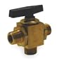 Industrial Grade 1WMV9 Ball Valve, Two Piece, 1/8 In, Brass Body