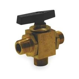 Industrial Grade 1WMV9 Ball Valve, Two Piece, 1/8 In, Brass Body