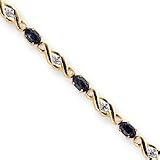 14k Emerald Diamond Bracelet - 7 Inch - Box Clasp