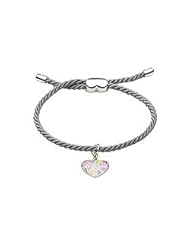 Children And Teens Jewelry - Silver Enamel Union Jack Heart Bracelet