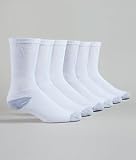 Hanes Classics Men's 6 pack cushion crew Sock, White, 6-12
