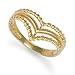 Jewelco London 9ct Solid gold hand finished Wishbone Ring with beaded edges