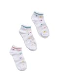 Cotton Blend Heart & Star Print Ankle Socks 3 Pair Pack (Size 2-3)