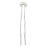 Silver Plated 5 Loop Hair Pin / Stick Wedding / Bridal 4 Inches (6)