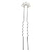 Silver Plated 5 Loop Hair Pin / Stick Wedding / Bridal 4 Inches (6)