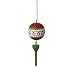 5" Red Glitter Swirled Golf Ball and Green Tee Dangle Christmas Ornament
