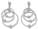 Triple Circle with Ball Solid Sterling Silver Earrings