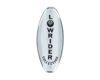 Lowrider Headbadge White Black Eight Ball