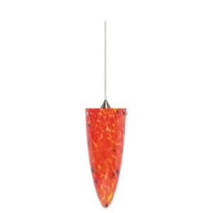 Nuvo Lighting 60 665 Halogen Pendant Cone with Molten Lava Glass, Brushed Nickel by Nuvo