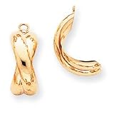 14k Polished X Earrings Jackets - JewelryWeb