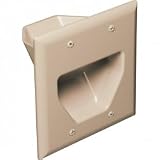 Datacomm 2-Gang Recessed Low Voltage Cable Plate