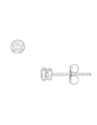 1/4 Carat Diamond Stud 14K White Gold Bezel Set Earrings