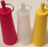 3- Piece Squeeze Dispenser Bottle - Condiments, Sauces, Ketchup, Mayo, Mustar...