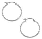 1.5x22mm Plain Polished Hoop Earrings