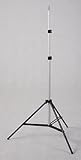 JTL 600 6.5' Lightstand, 3 Section, Black Anodized Base with Chrome Risers.