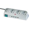 Brennenstuhl 4-fach Desktop Power mit Schalter und USB-Hub 2.0