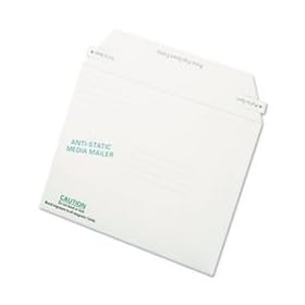 Quality Park 64126 Antistatic Fiberboard Disk Mailer, 6 x 8 5/8, White, Recycled, 25/Box