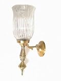 SCONCE 15'' ANT. GOLD CRYSTAL