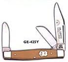 German Eye Stockman Folding Knife,Clip/Spey/Sheepsfoot Blade, Yellow Celluloid Handle GE425Y