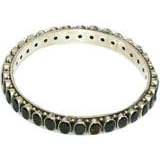 Sterling Silver Bangle Jewelry Garnet Gemstone 2.4 inch