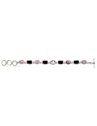 Sterling Silver Black Onyx Mother Of Pearl Toggle Bracelet