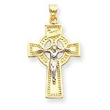 14k INRI Celtic Crucifix Pendant - Measures 20.9x37.4mm - JewelryWeb