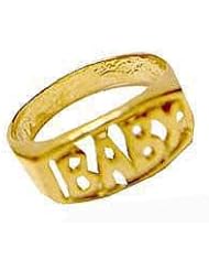 14k Yellow Gold, Mini Newborn Baby Child Kid Ring with Baby Text Design