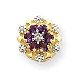 10k Rhodium Amethyst and Diamond Bracelet