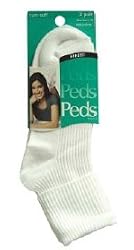 Peds Ladies Lightweights Turn Cuff - 2 Pair