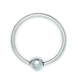 14k White Gold 16 Gauge Circular Body Piercing Jewelry 