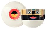 Tea Bowl, My Lian, Black Face, Designer Color Enamel Porcelain Tea Bowl and Saucer Set in Gift Box