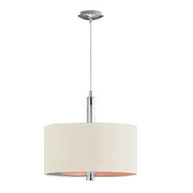 Eglo 88562A Halva, Brushed Aluminum and Chrome White, 3-Light Pendant Light Fixture by Eglo