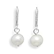 8.5-9mm Freshwater Pearl Drop Earrings with White Gold Lever Back