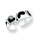 Sterling Silver Black Enameled Feet Toe Ring