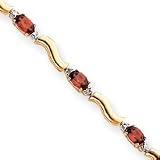 14k Fancy Diamond Garnet Bracelet - 7 Inch