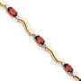 14k Fancy Diamond Garnet Bracelet - 7 Inch - Lobster Claw - JewelryWeb