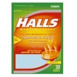 Halls Mentho Lyptus Cough Suppressant Drops Bag with Tropical Fruit 30 Drops/Bag, 12 /Case Halls Mentho Lyptus Cough Suppressant Drops Bag with Tropical Fruit 30 Drops/Bag, 12 /Case