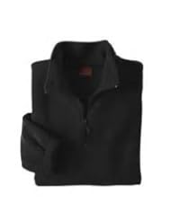 Harriton M980 Quarter-Zip Fleece Pullover - Black - L