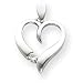 14k White Gold Diamond Heart Pendant