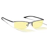 Gunnar Optiks ST003-C012 Emissary Semi-Rimless Advanced Computer Glasses with Squared Off Lenses and Amber Tint, Graphite Frame Finish